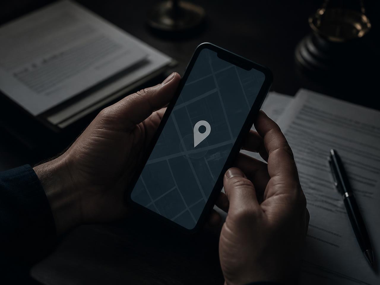Legal documents and a phone being used to submit a service request
